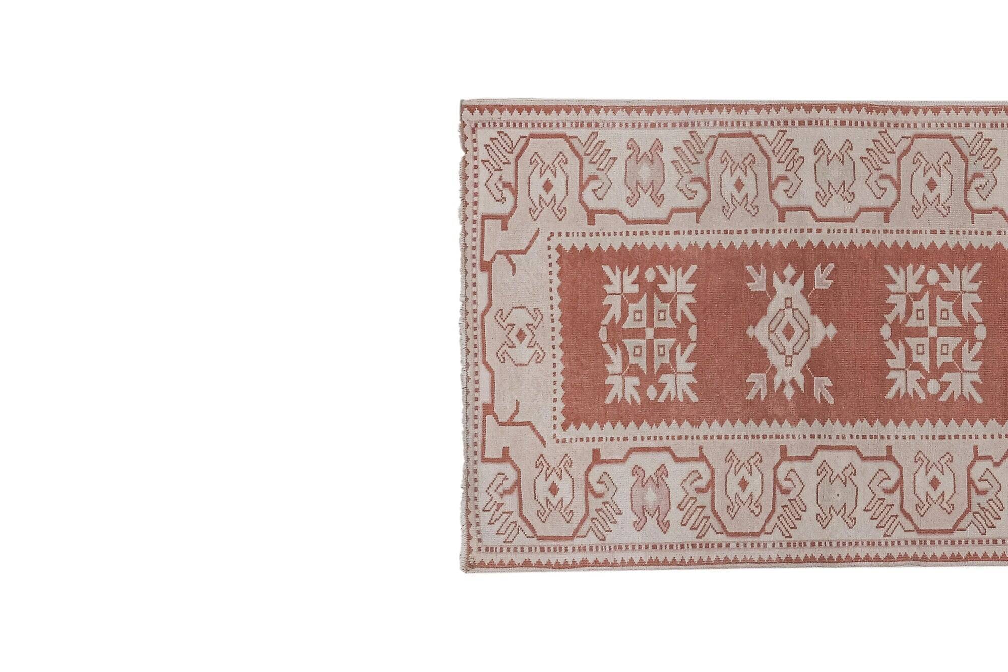 Vintage Turkish hallway rug 90x293 cm