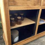 Raw wooden buffet without doors