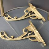 Art-deco wall-mounted coat rack in brass