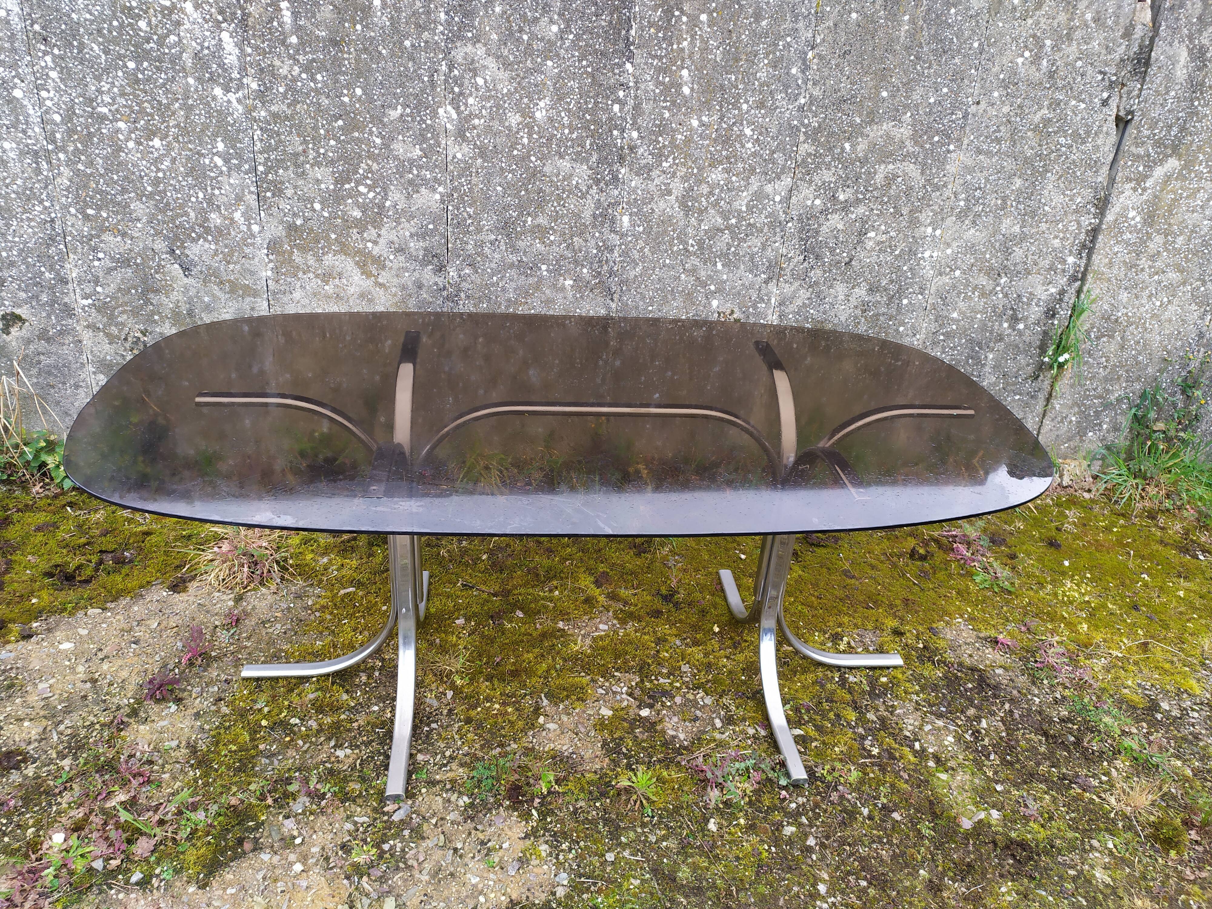 Table en verre années 70