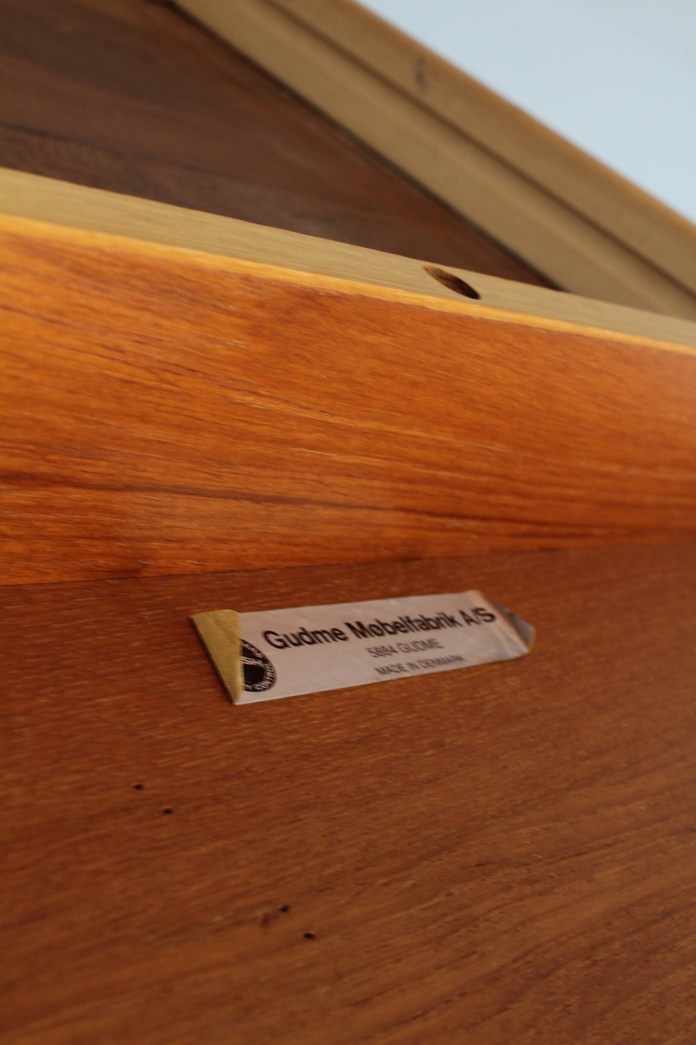 Vintage Gudme Danish oval extendable dining table solid teak 1960s