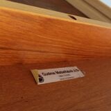 Vintage Gudme Danish oval extendable dining table solid teak 1960s