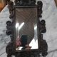 Beveled mirror and carved wood XIX th 27x45cm
