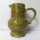 Sarreguemines earthenware pitcher, slip-glazed