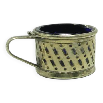 Art Deco salt cellar, silver-plated brass, Sweden, 1930s.