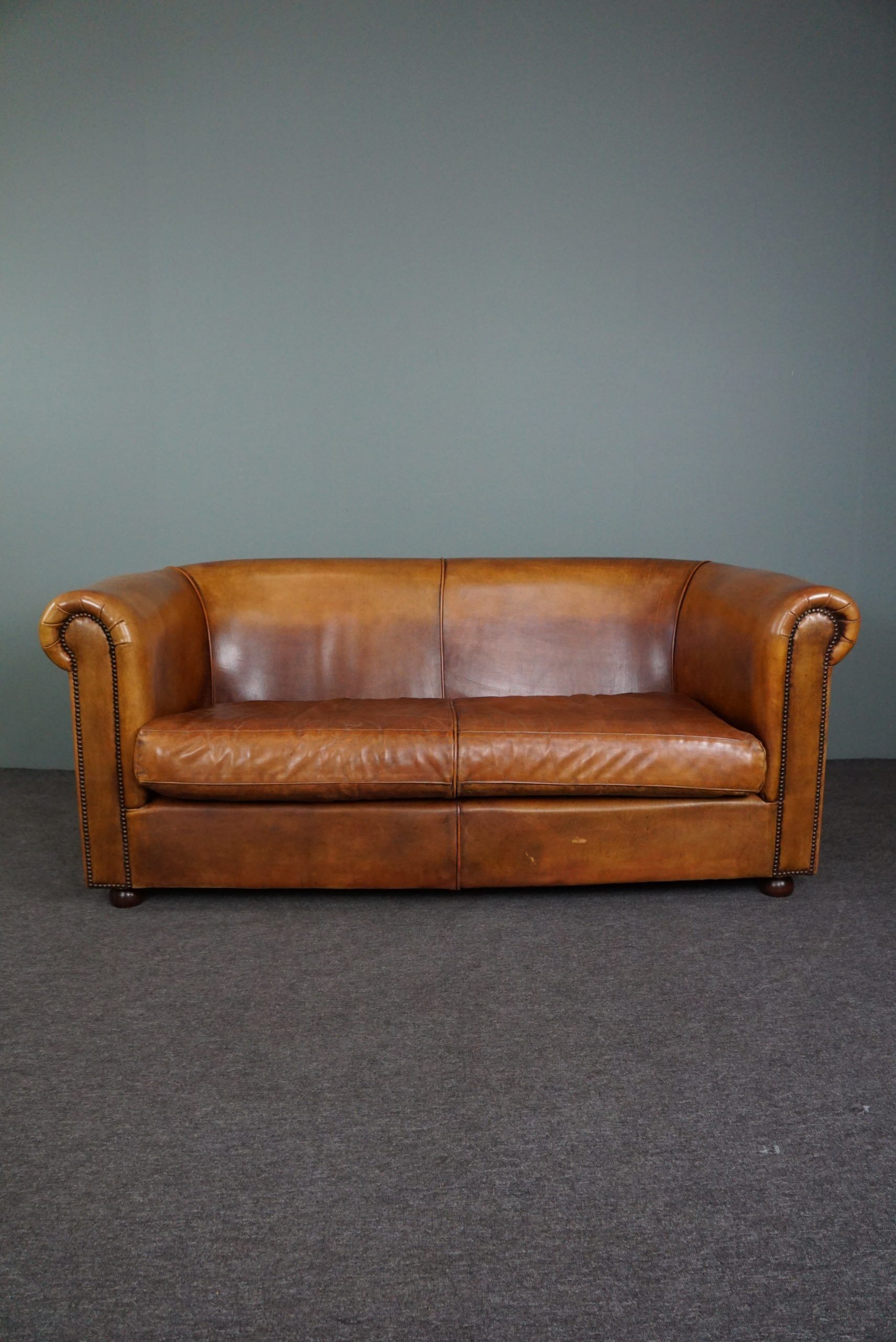 Beautifully colored 2.5-seater cowhide sofa
