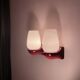 Pair of vintage Italian Greggio Space Age wall lights 60/70 opalines Made
