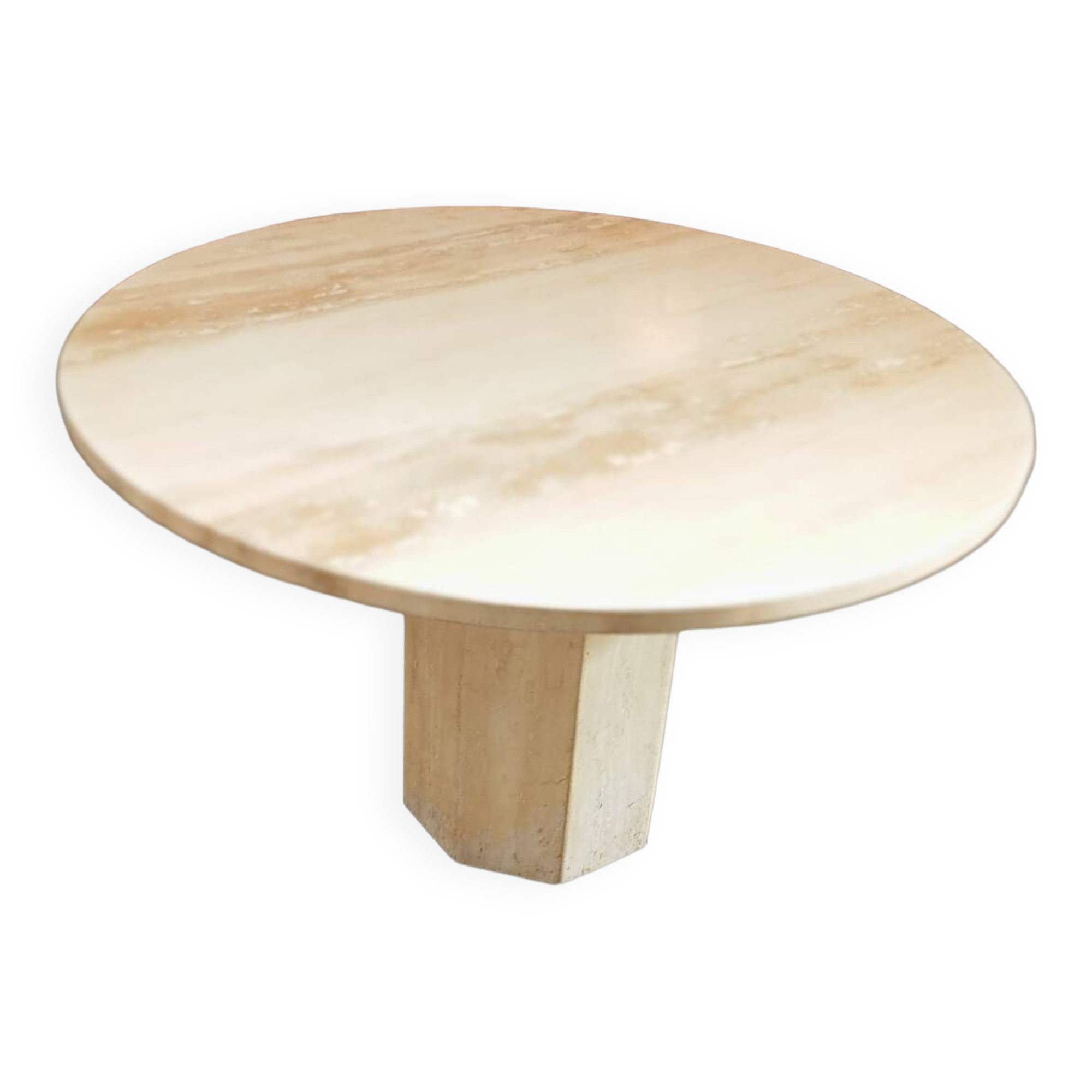 Travertine round table