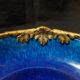 Cobalt blue fruit cup in Sèvres Porcelain and Bronze signed Paul Milet