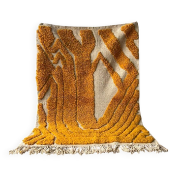 Tapis beni oura Orange tissé main taille 100 x 200 cm