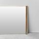 Large vintage mirror with brass and suede frame, 1970s – modernist design