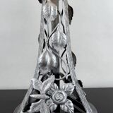 Important Art Deco Wrought Iron Lamp, by Bartelemie, France, Circa 1925