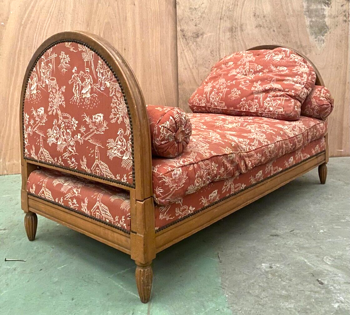 Banquette modulable art déco en hetre teinté XXe siècle