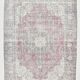 Tapis turc vintage gris beige délavé 7x10, 216x304 cm,