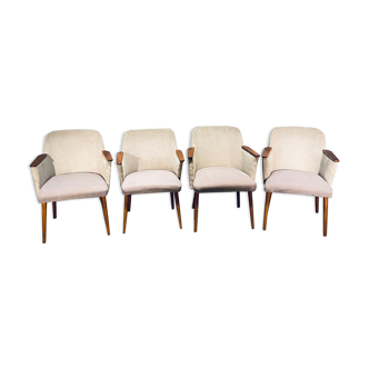 Ensemble de quatre fauteuils Oskar Sch’fner vintage Allemagne