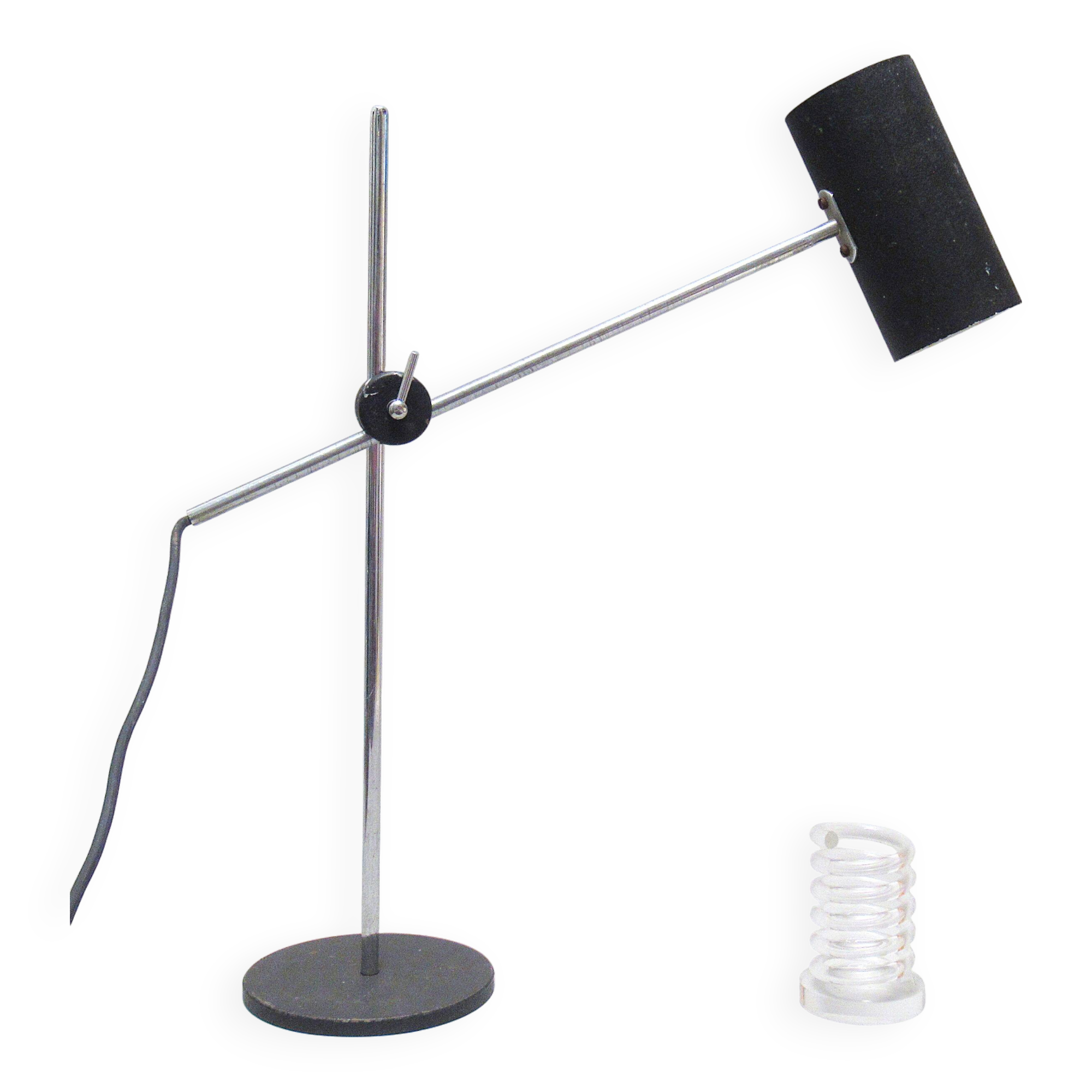 Black articulated desk lamp from the 60s
