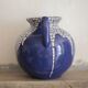 Vase signed Léon Pointu, ceramic vase with a glazed snake skin effect.