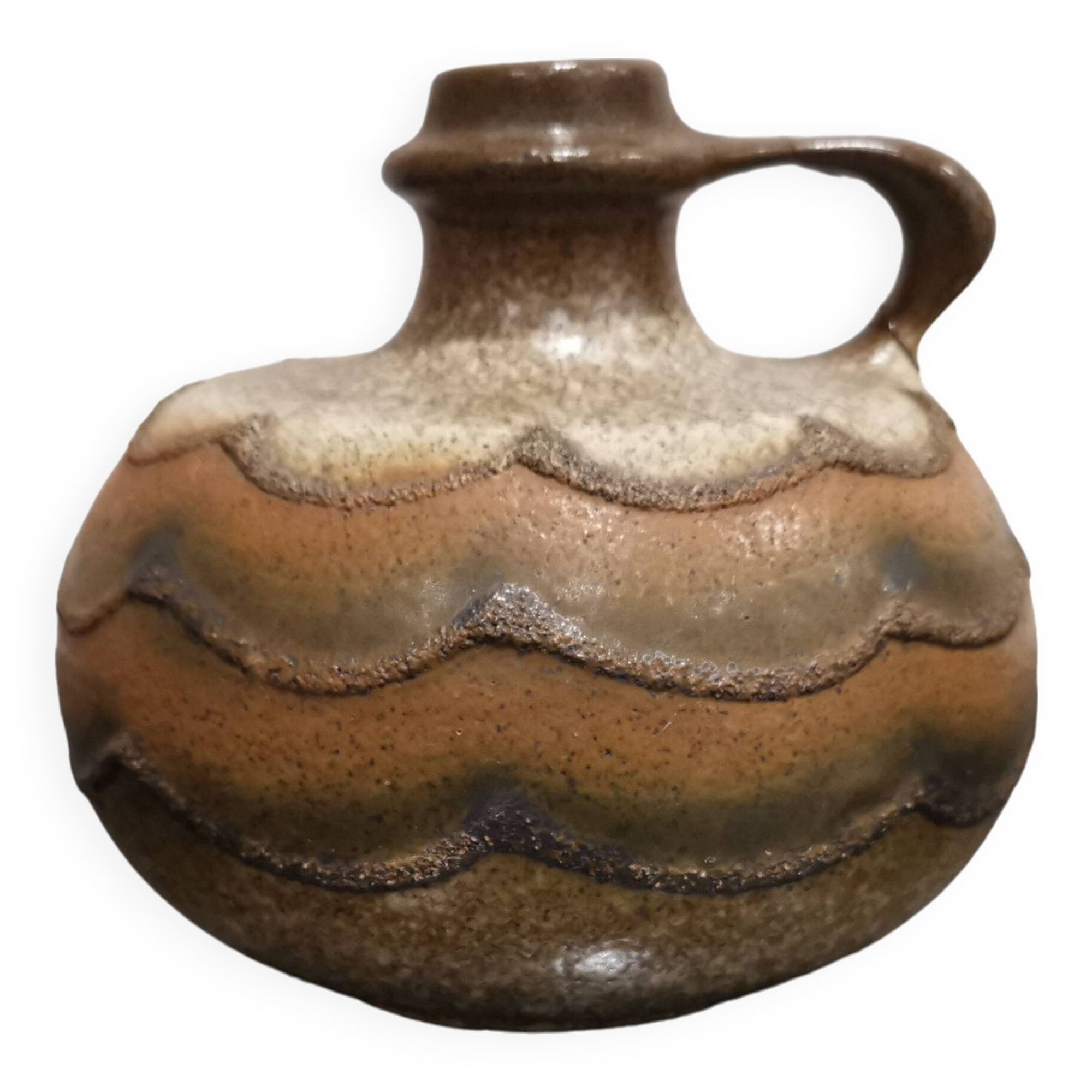 Vintage German ceramic handle vase from the 70s