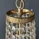 Golden bronze hot air balloon chandelier with glass pendants, mid-20th century.