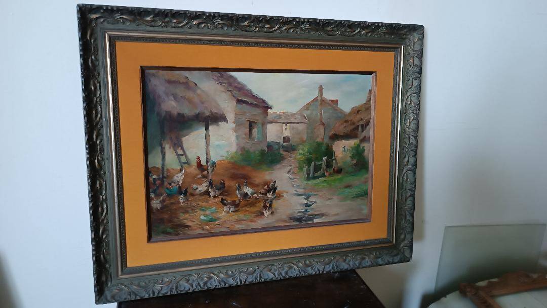 Oil painting on canvas Edmond Van Coppenolle (1846-1914) Landscape