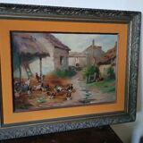 Oil painting on canvas Edmond Van Coppenolle (1846-1914) Landscape