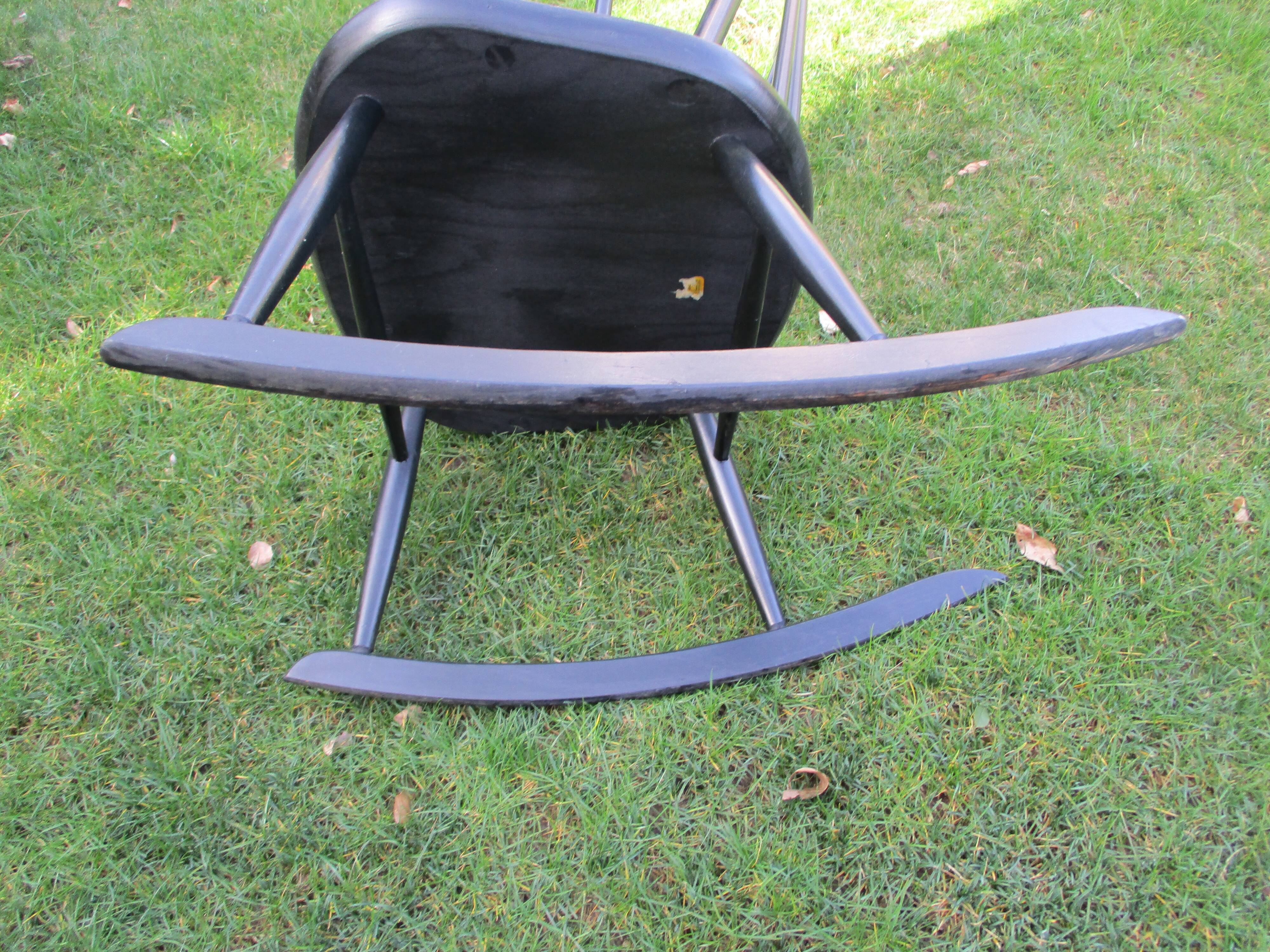 Black beech rocking chair, Stol Kamnik, 60s.