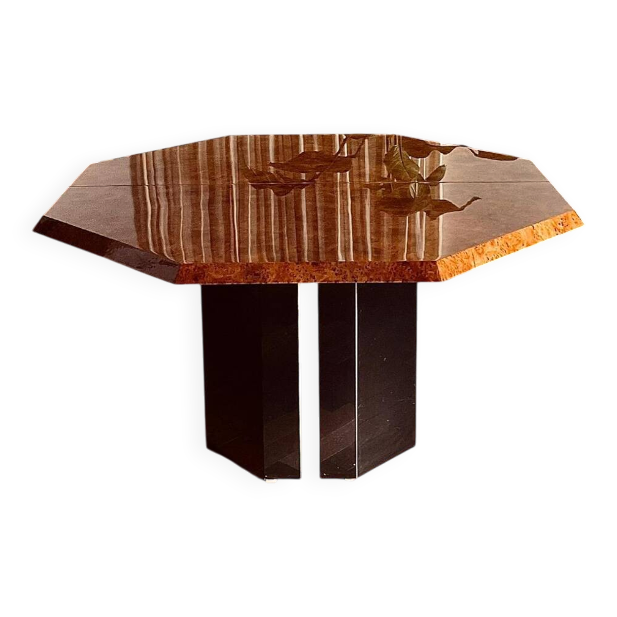 Dining table elm burl Roche Bobois Jean Claude Mahey vintage