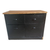 Commode en bois style indus peinte en noir