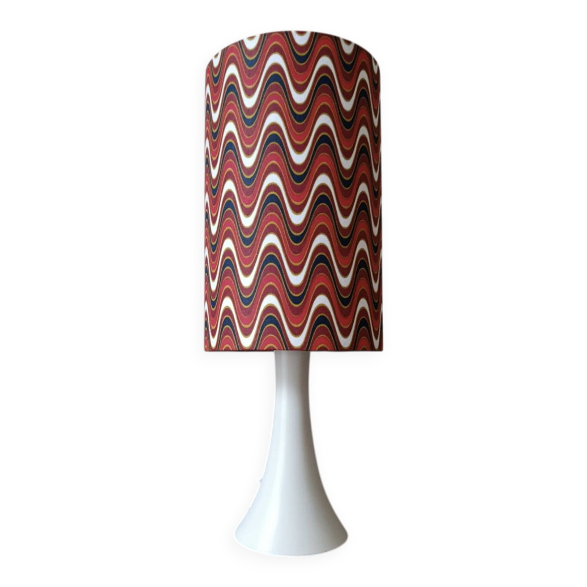 Vintage table lamp with psychedelic printed shade