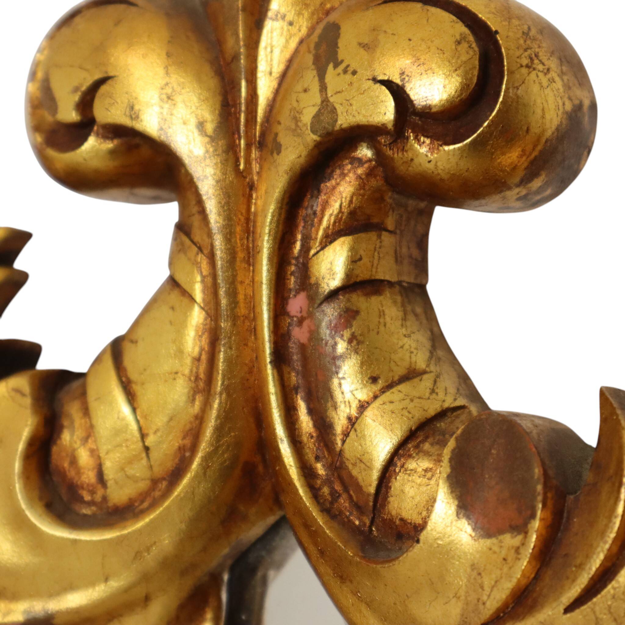 Classic Gold-Leaf Gilded Baroque Acanthus Mirror 45cm