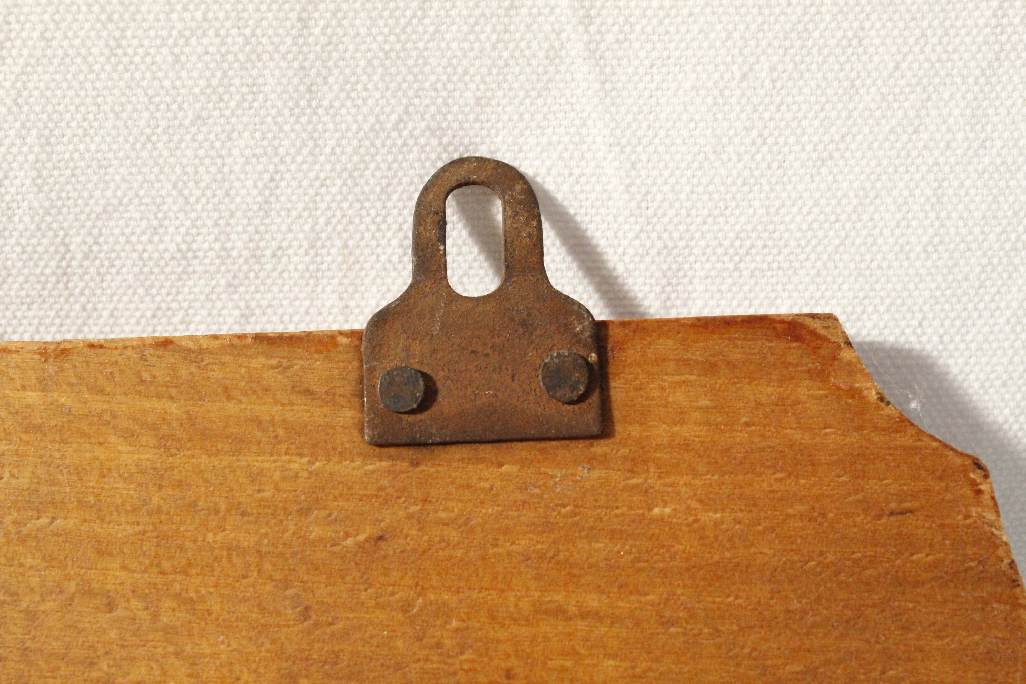 Vintage antique wooden tea towel holder 4 hooks