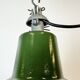 Industrial French Green Enamel Factory Lamp, 1960s