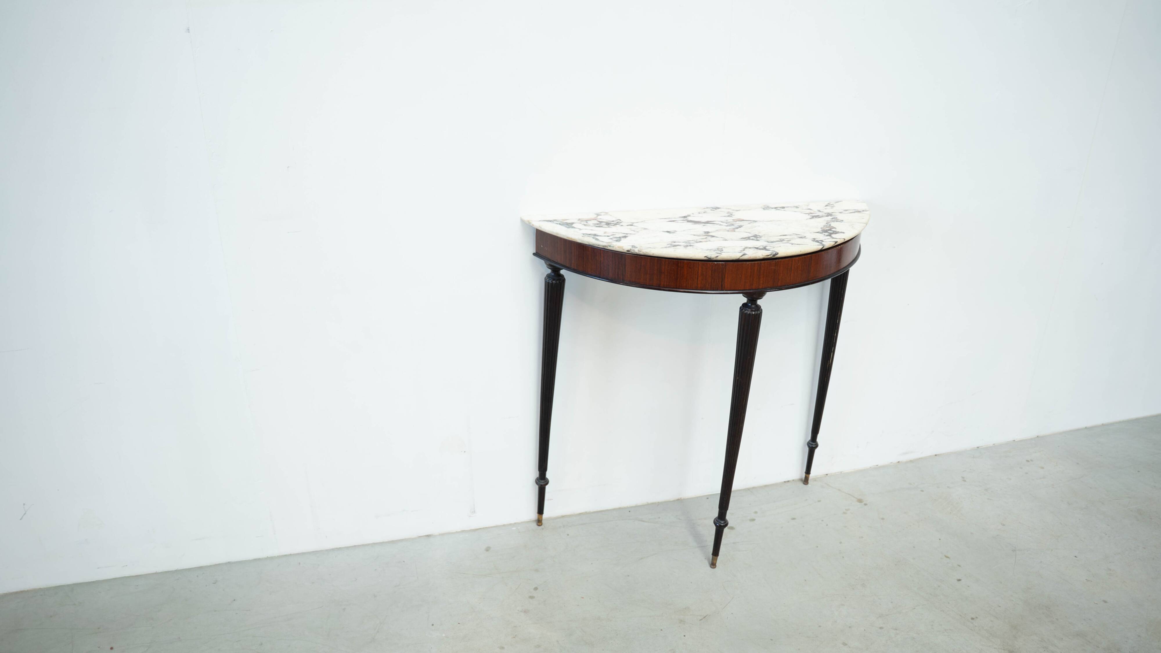 1950s Italian console with marble top