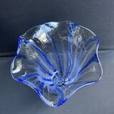 Large blue glass vase with inclusions – Murano art glassware