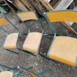 Lot five vintage school chairs