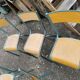 Lot five vintage school chairs