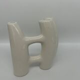 Brutalist vase in white ceramic