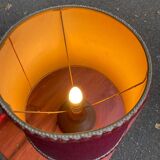 Sandstone lamp with burgundy lampshade G robin