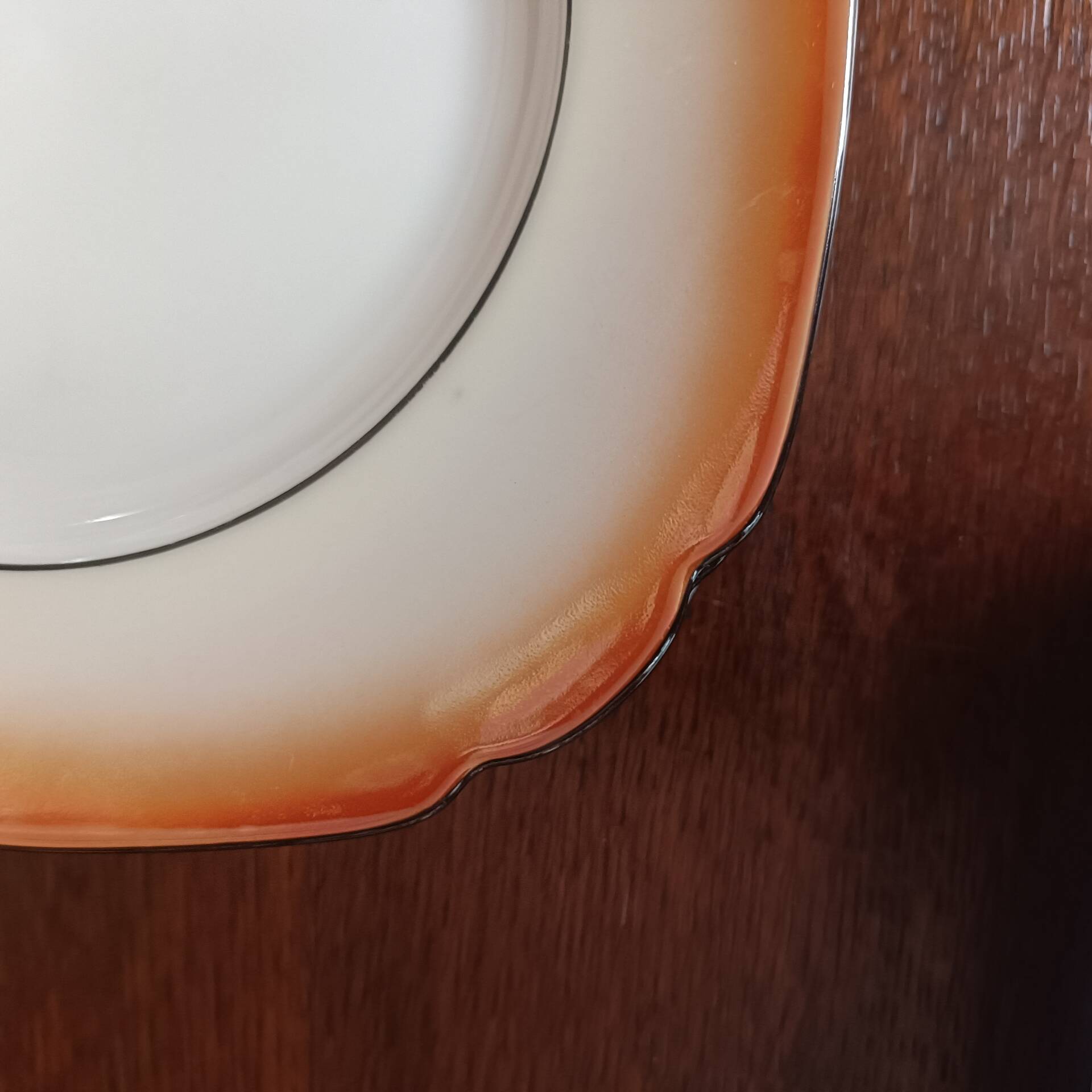 Orange porcelain dessert plates