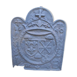 Plaque de cheminee 1640 aux armes de France et de navarre