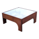 Table basse vintage en palissandre & verre par Claudio Salocchi, modèle "Oriolo"