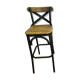 Set of 4 Industrial bar stool made of iron and wood