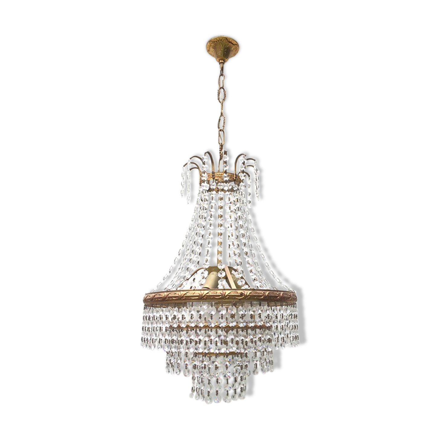 Lustre montgolfière à pampilles