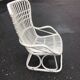 Fauteuil en osier blanc