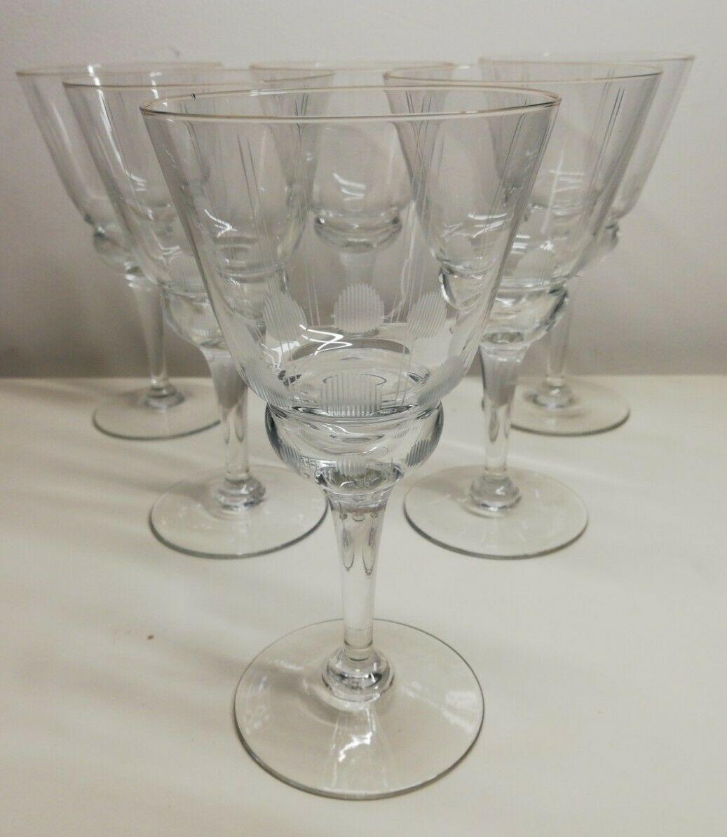 Lot de 6 verres à eau ciselés vintage
