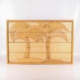 4-drawer rattan chest of drawers