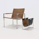 Brabantia Leather & Chrome Magazine Rack 1970s
