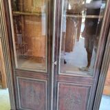 Napoleon iii library showcase with brass marquetry in mahogany from the 19th c. n°1