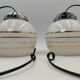 Pair of opaline pendant lights