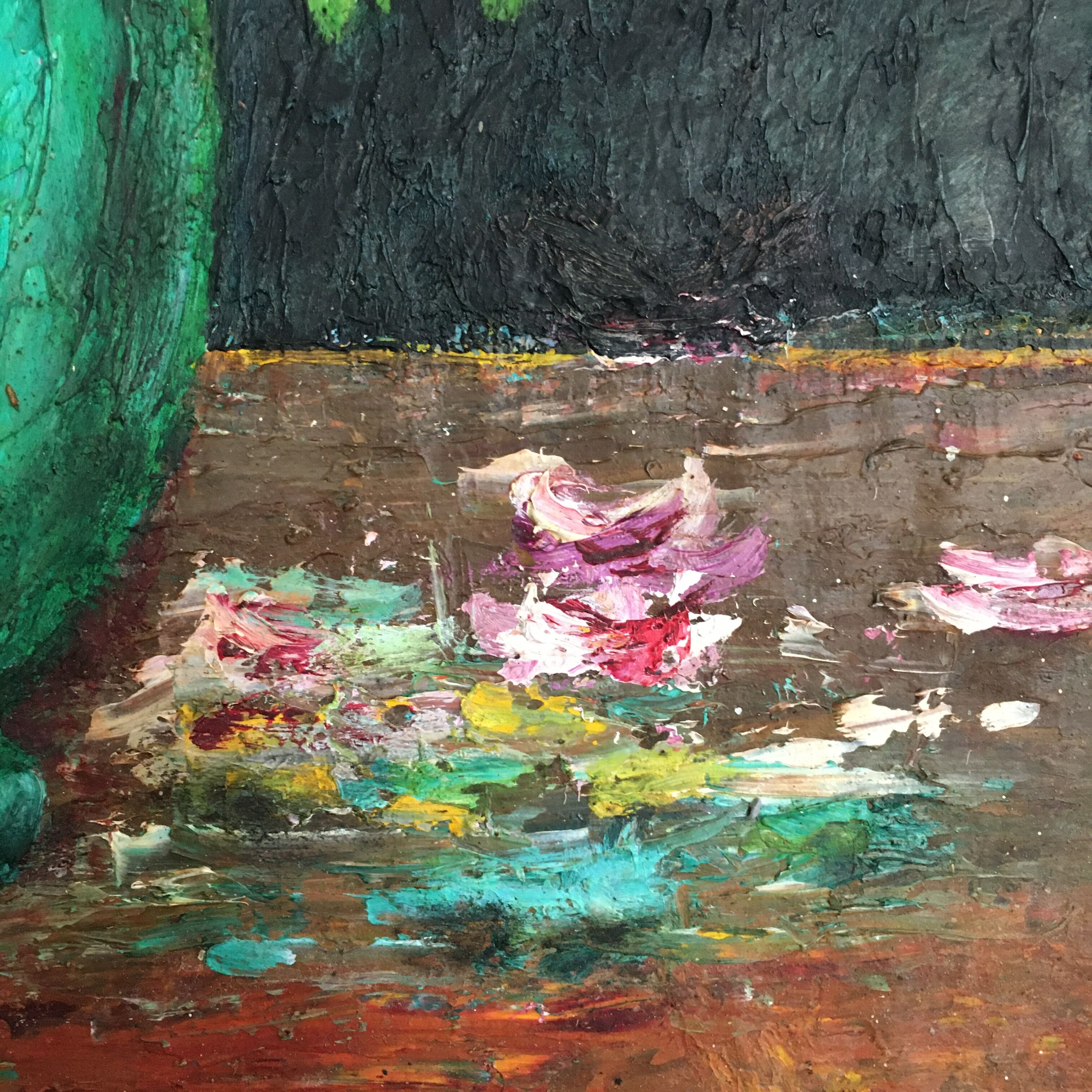 Painting bouquet of peonies